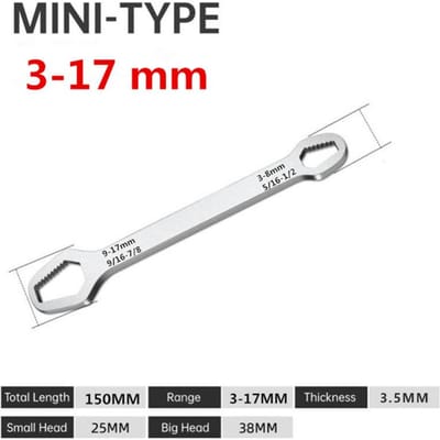 Clé Torx universelle 3-17 mm 8-22 mm 3,5 mm d'épaisseur, clé à molette auto-serrante, clé Torx à double tête, outils à main white