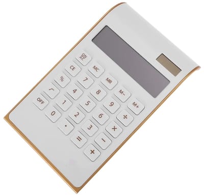 Rekenmachine - Zonnecalculator - Rekenmachine klein - Gekanteld LCD-scherm - Toon een getal van 10 cijfers - Wit