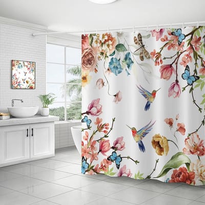 VHV - Douchegordijn - Douche gordijn - Douchegordijnen - Waterdicht douchegordijn - Wasbaar douchegordijn - Badkamergordijn - Douchegordijn badkamer - Voor badkamer douche bad - Voor thuis camper hotel - 180x180 cm - Stijl 18