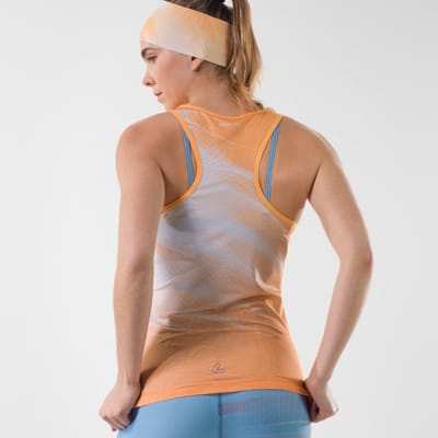 Loeffler fietsshirt mouwloos shirt W Racerback Top Fairdust Vent - Oranje