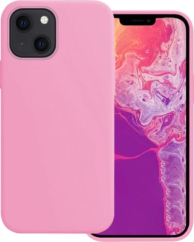Hoesje Geschikt voor Apple iPhone 13 Mini - Sterk & Shockproof - Hoes Cover - Siliconen Case - Lichtroze