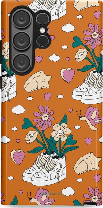 Casetastic Hoesje Geschikt voor Samsung S23 Ultra - Stijlvolle Beschermende Duo-layer Case - Hartentuin