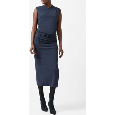 French Connection Rallie Cross Over Neck Midi Dr Navy Size: XS | Midi Dresses Outlet | Dames | Blauw