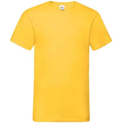Fruit of the Loom Heren Valueweight V Neck T-shirt (Zonnebloem)