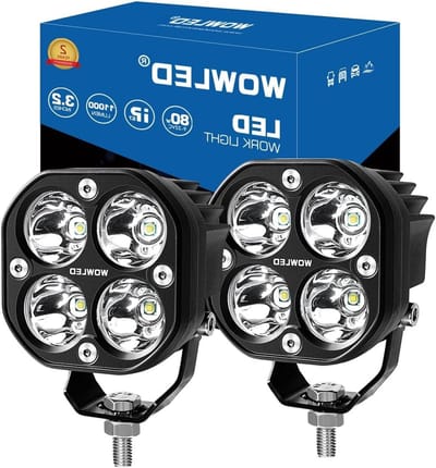 Set van 2 Waterdichte 3 Inch LED Pod Lichten voor Offroad, Truck en Marine - 80W Spreader en Mistverlichting voor ATV, SUV en UTV 12V 24V