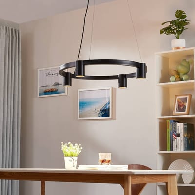 Arcchio - hanglamp - 4lichts - Aluminium, kunststof - H: 9.5 cm - GU10 - zwart