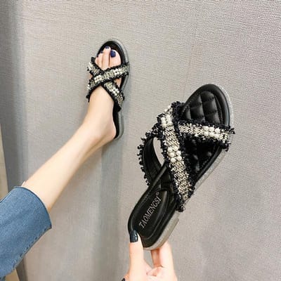 Transparante Sandalen Dames Zomer Bovenkleding Sandalen en Slippers Dames Platte Romeinse Sandalen Grote Maat Damesschoenen 33 gray
