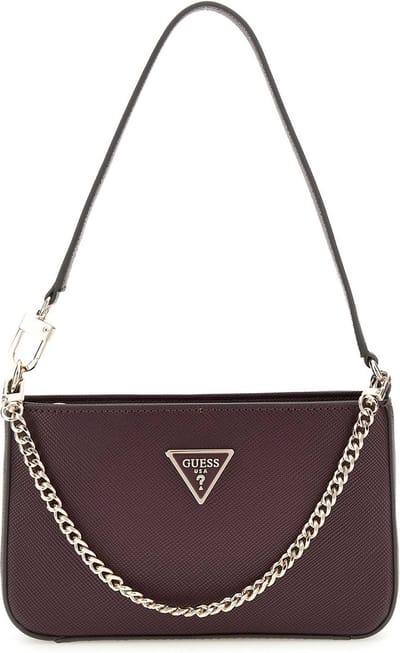 GUESS Schoudertas Noelle Mini Top Zip Shoulder Bag Aubergine Donkerpaars