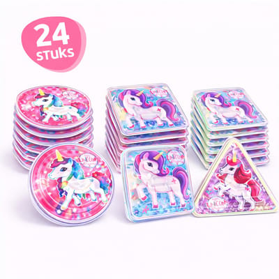 Isa's Friends® - Uitdeelcadeaus Unicorn Geduldspelletjes - 24 stuks - Traktatie - Uitdeelcadeautjes voor Kinderen
