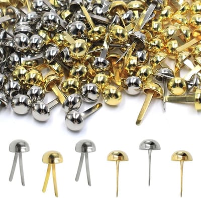 400 Stuks Ronde Hoofd Patroon Klemmen in Goud en Zilver voor Papier, Kaarten en Scrapbooking
