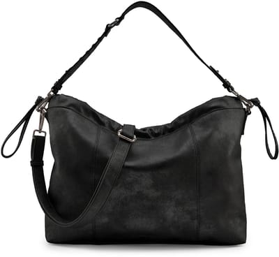 FREDsBRUDER Leren schoudertas Rebel At Heart Squeezy Hobo Black zwart
