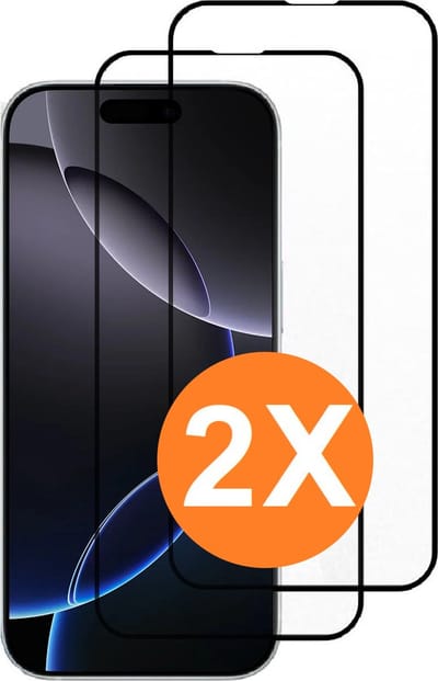 Screenprotector Geschikt voor iPhone 16 Pro Max screenprotectors Glas gehard tempered glass Full cover – 2PACK