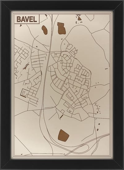 Houten stadskaart van Bavel