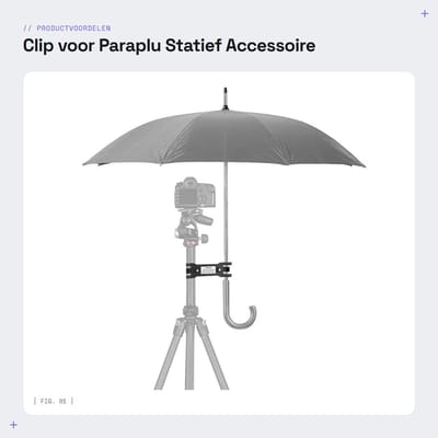 Dailygoods - Clip voor Paraplu - Statief Accessoire - Draagbaar en Lichtgewicht - Camera Bevestiging - Fotografie Ondersteuning - Geschikt voor Buiten...