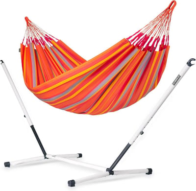Klassieke Dubbele Hangmat met Stalen Frame, Handgemaakt in Colombia, 160 cm Breed