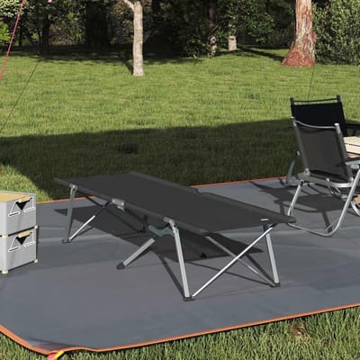 Opvouwbaar campingbed - Draagbaar ligframe - Outdoor slapen - Stabiele stalen constructie - 194 x 62 cm - Zwart