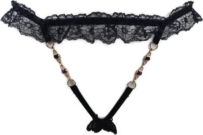 BamBella ® - String Kruisloos - One size - Sexy Zwart Erotische onderbroek dames