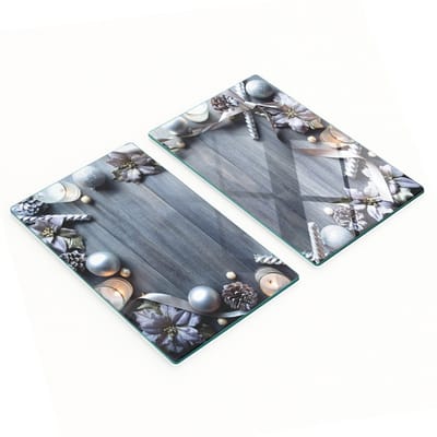 Stijlvolle en duurzame glazen borden met kerstprint, 2x30x52 cm