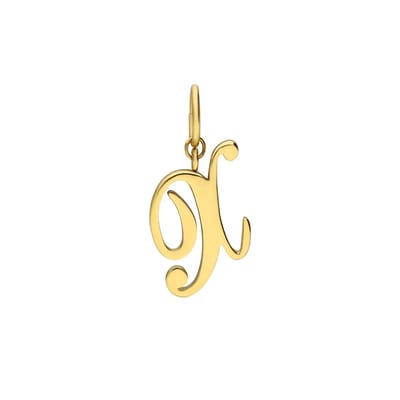 Lucardi Dames Stainless steel goldplated letterhanger voor dames - Hanger - Staal - Goudkleurig