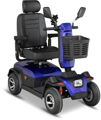 Scootmobiel 700E Sport Edition Blauw – 15 km/u | ±55 km Actieradius | Rondom Vering | Wordt Geleverd Met Koffer