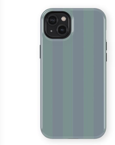 DripCase Gestreept Hoesje geschikt voor iPhone 14 Plus | Backcover met Mag | Stripes Motief | Trendy Case geschikt voor iPhone 14 Plus met Strepen Blue Mojito