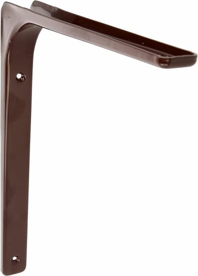 AMIG Plankdrager/planksteun van metaal - gelakt bruin - H300 x B400 mm - boekenplank steunen
