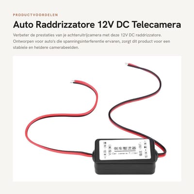 Dailygoods- Raddrizzatore 12V DC - Achteruitrijcamera - Spanningsfilter - Stabilisatie - Eenvoudige installatie - Voorkomt pulssignaal - Stroomomvormer
