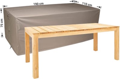 Raffles Covers Beschermhoes tuintafel - 190 x 110 H: 75 cm - RT190110XL - Waterdicht - Ademend - UV-bestendig - Elastisch rijgkoord - Beschermhoes tuinmeubelen