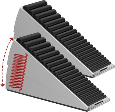 2 Stuks Heavy Duty Deurstoppers - Verstelbaar met Veer - Voor Grote Kieren tot 7.5cm - RVS - Geschikt voor Zware Deuren