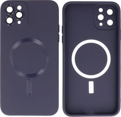Hoesje Geschikt voor iPhone 11 Pro - Back Cover - MagSafe Hoesje met Camera Beschermer - Nacht Paars