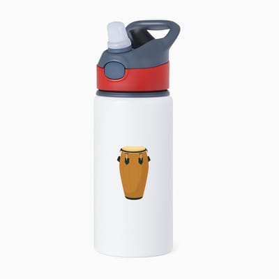 Hacebo® - Trommel waterfles met rietje rood - Muziek - Drummers - Instrument - slaginstrument - cadeau - muzikanten - water fles - 650ML