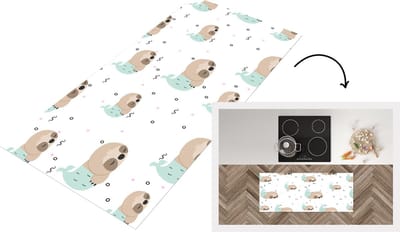 Keukenloper - Loper keuken - Zeemeermin - Luiaard -Patroon - Slapen - 120x50 cm - Keukenloper vinyl