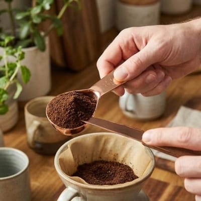 Maatlepel van 30 ml in rosegoud, gemaakt van 304 roestvrij staal, ideaal voor koffie, eiwitpoeder en bakingrediënten, vaatwasserbestendig en met kort handvat