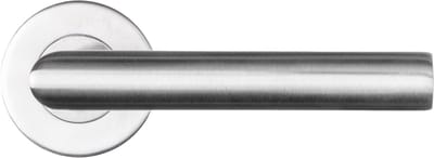 Ostiumhome® Ovada - Deurklink - RVS op Ronde Rozet - 130mm - Geschikt voor binnen deuren - RVS zilver
