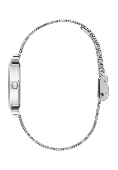 Guess Array Quartz Analoog Horloge Zilverkleurig Kast Gemaakt Van 100% Roestvrij Staal En Een Armband Van 100% Roestvrij Staal 28 GW0471L1, GW0471L2