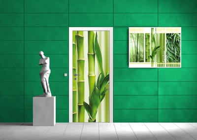Deursticker Muursticker Bamboe, Natuur | Groen | 91x211cm