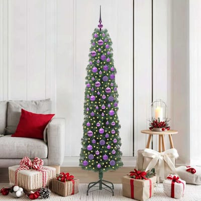 vidaXL - Kunstkerstboom - Groen - 180 - cm - PVC - en - Staal - en - Kunststof