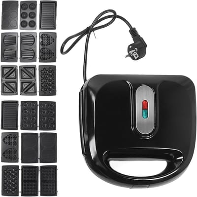 Panini Grill Maker - Tosti Apparaat Wafelijzer - Ontbijt Maken - 10-in-1 Wisselbare Platen