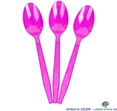 120x Herbruikbare lepel 155mm PP Paars