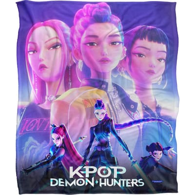 K-Pop Demon Hunters Klaar om te Vecht Fleece Huntr/X Supersoft Dekentje (Multikleur)