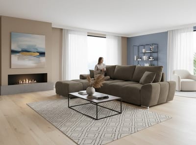Luxe Uitschuifbare Slaapbank – 289x189 cm – Velvet – Industrohome