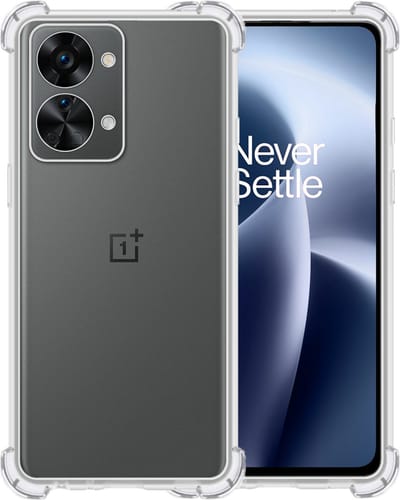 Hoesje - Geschikt voor OnePlus Nord 2T - Sterk & Shockproof - Siliconen Shock Case - Hoes Cover - Telefoonhoes - Transparant