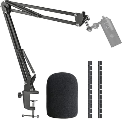 Verstelbare Microfoonarm met Popfilter en Kabelbeheer voor USB-Microfoons