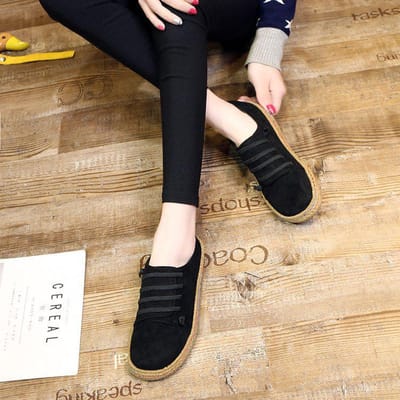 Dames Loafers Platte Schoenen Cover Casual Ondiepe Mond Lace Up Dames Retro Zacht 36