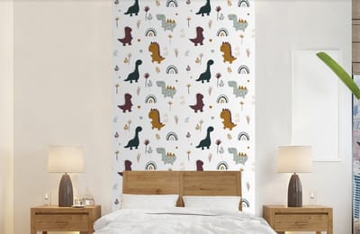 Behang - Fotobehang Patronen - Jongens - Dino - Breedte 120 cm x hoogte 240 cm