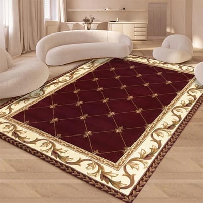 Rode Tapijten in Europese Stijl voor Woonkamer Groot Formaat Wasbare Lounge Luxe Kleden Entree Deurmat Antislip Slaapkamer Decor Matten 50X80CM