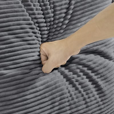 MIVRAY 2-Zitsbank Compact - Scandinavisch Design Met Zachte Ribstof - Voor Woonkamer En Slaapkamer - Hout Grijs