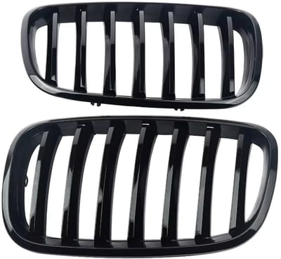 Grille Iron Zyrell - Voorbumper grille Iron - Voor BMW X5/X6 E70/E71 (2007-2013) - Glanzend Zwart - Auto accessoires