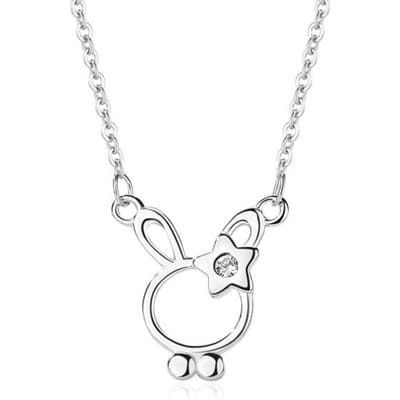 S925 Sterling Zilveren Klein Konijn Dames Ketting Gepersonaliseerd Ontwerp Mode Temperament Lichte Luxe Ketting zilver