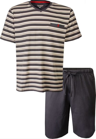 Paul Hopkins Heren shortama - Pyjama Set - Licht/Donker Bruin - Maat S